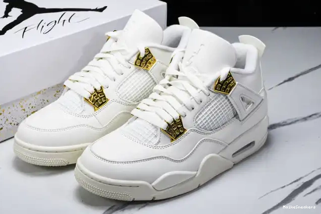 MaikeSneakers Gold Metallic Jordan 4 Retro AQ9129-170 0426